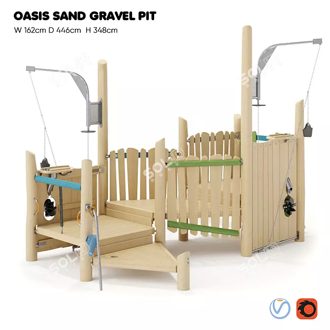 Kompan Oasis Sand Gravel Pit: Authentic Play Experience 3D model image 1