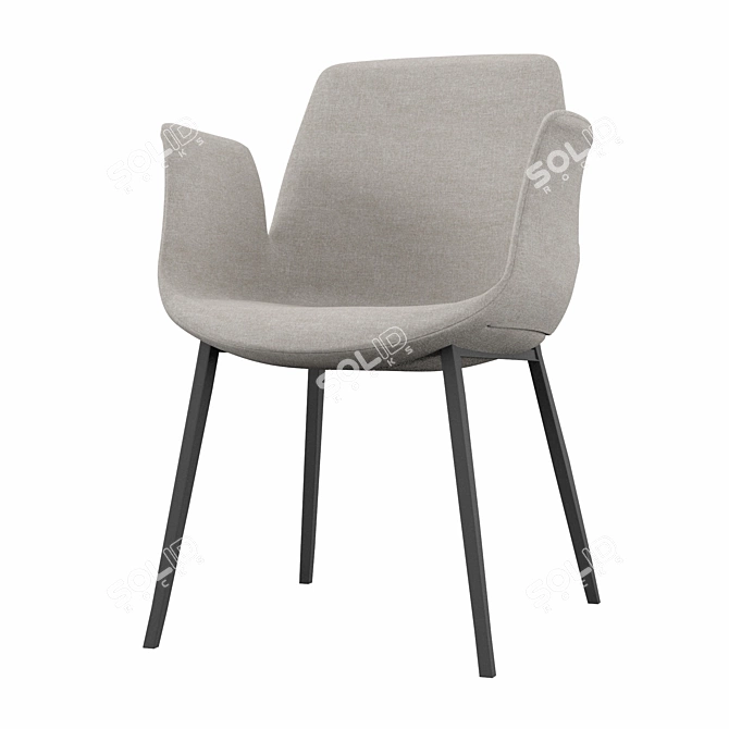 Elegant Aldergrove Dining Chair 3D model image 2