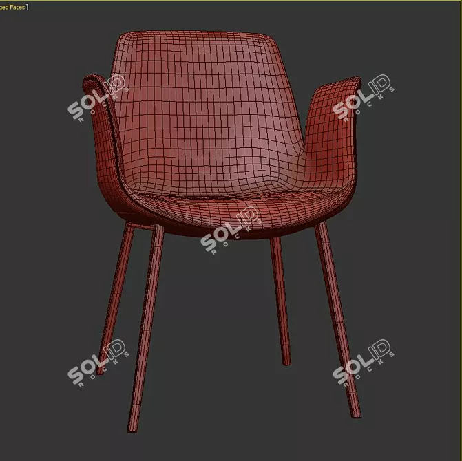 Elegant Aldergrove Dining Chair 3D model image 3