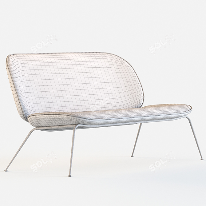 Gubi Beetle: Stylish Sofa with Metal Legs 3D model image 3