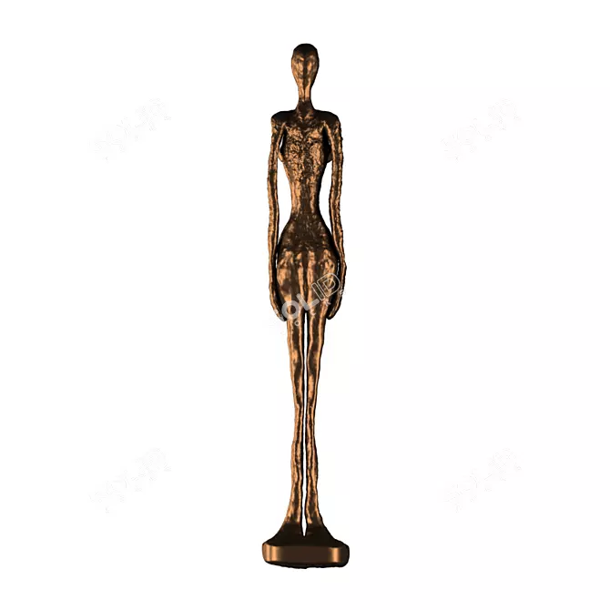 Elegant Giacometti Bronze Sculpture 3D model image 1