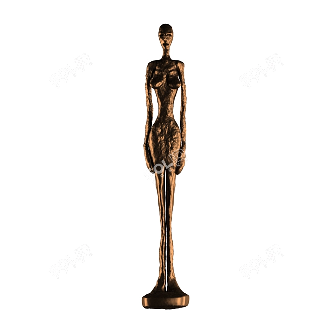 Elegant Giacometti Bronze Sculpture 3D model image 2