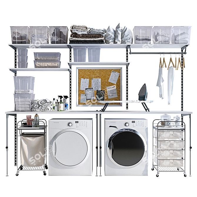 Stylish Laundry Room Decor 3D model image 1