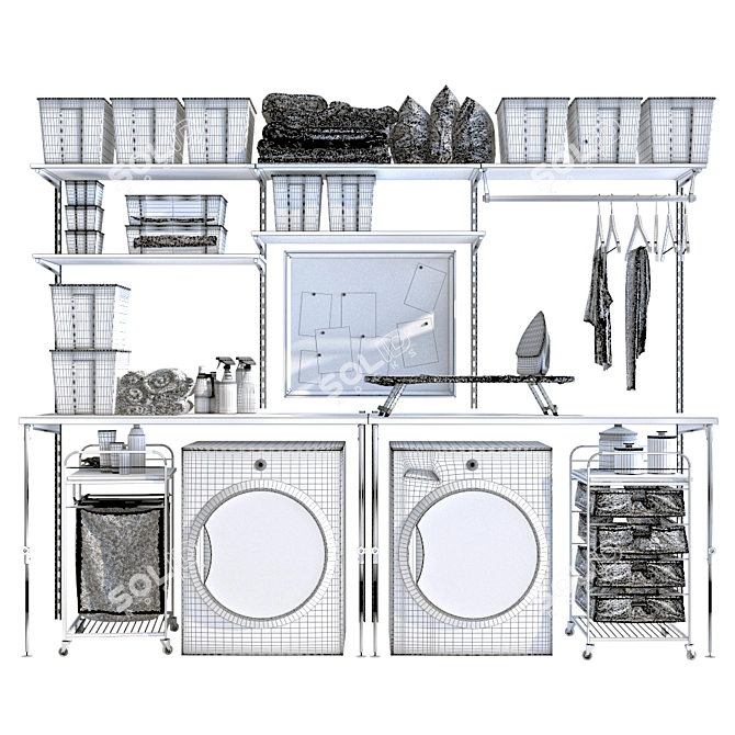Stylish Laundry Room Decor 3D model image 3