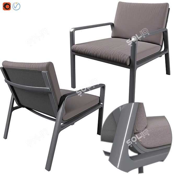 Park Life Club Armchair - Durable & Stylish Outdoors Furniture 3D model image 1