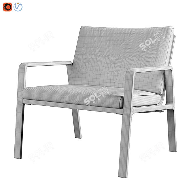 Park Life Club Armchair - Durable & Stylish Outdoors Furniture 3D model image 3