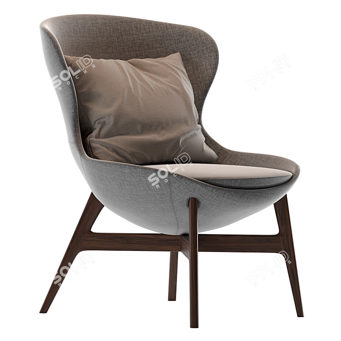 Ditre Italia Round Armchair: Stylish and Comfortable 3D model image 1