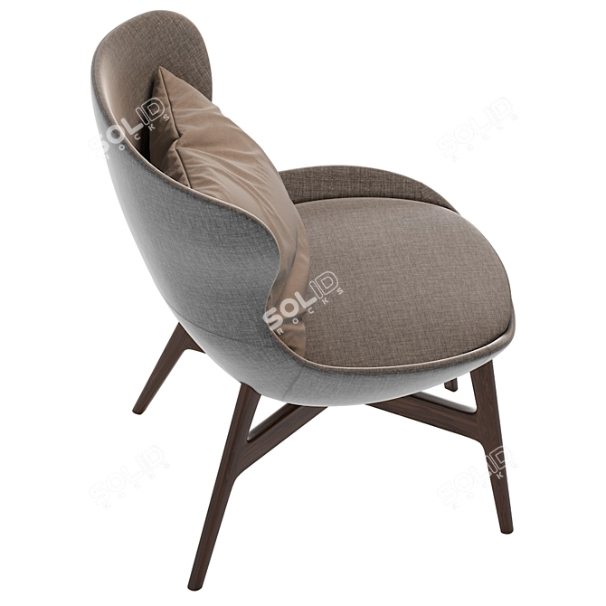 Ditre Italia Round Armchair: Stylish and Comfortable 3D model image 2