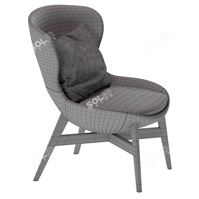 Ditre Italia Round Armchair: Stylish and Comfortable 3D model image 3