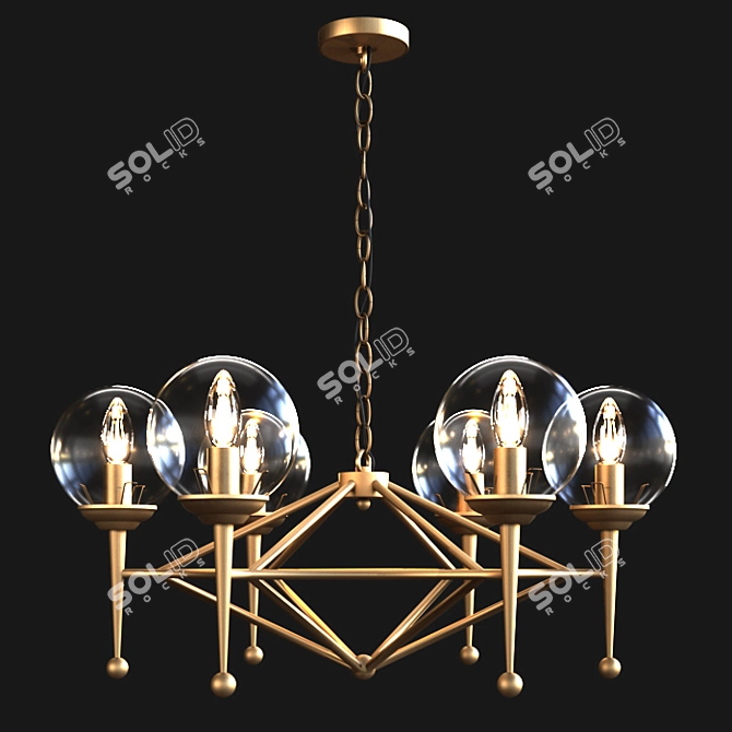 Gramercy Home Brass Chandelier 3D model image 1