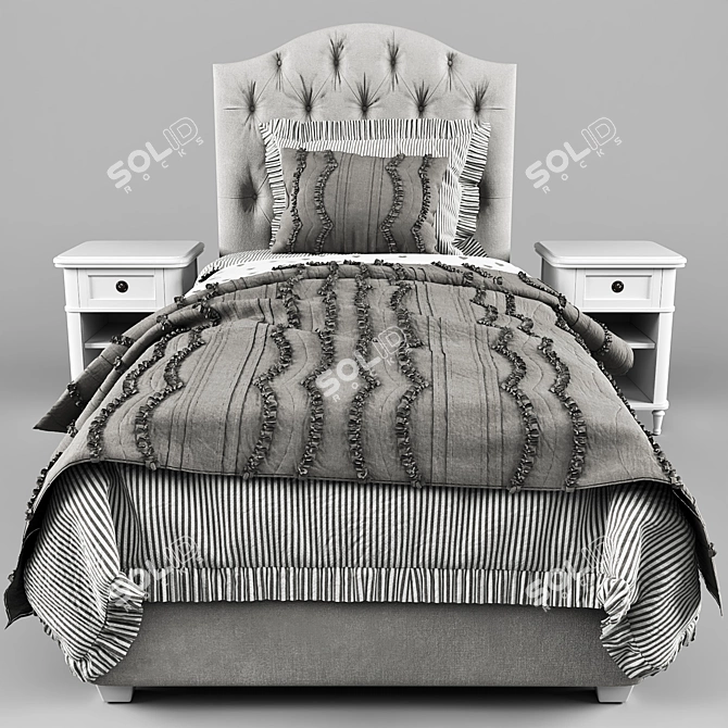 Eliza Teen Bed Set with Pottery Barn Design 3D model image 1