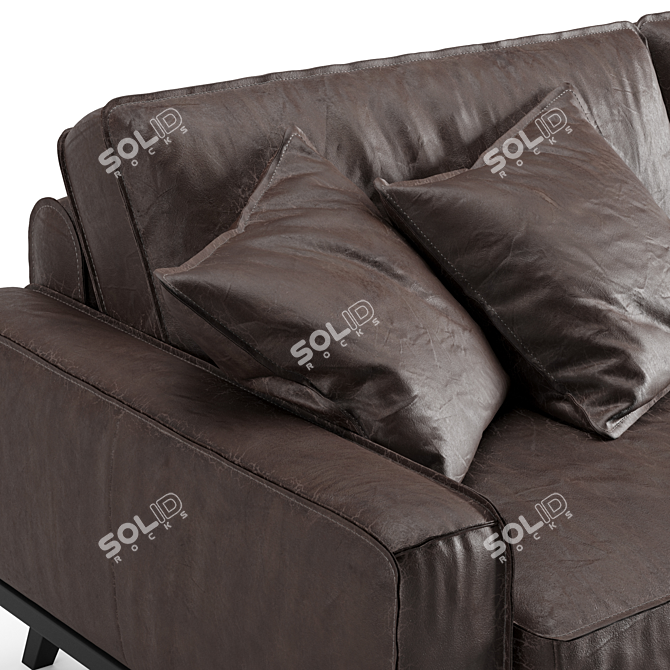 Industrial Chic Finch Leather Sofa 3D model image 2