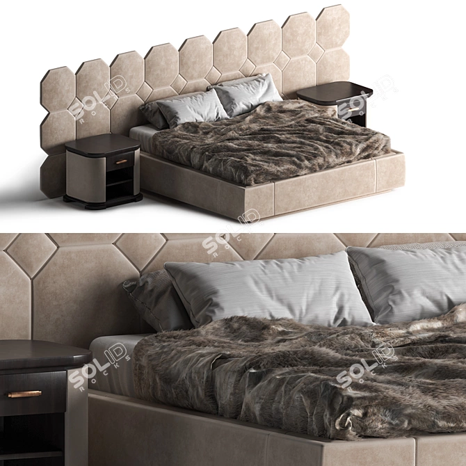 Smania Pascal 380 Bed: Luxurious Design for Ultimate Comfort 3D model image 1