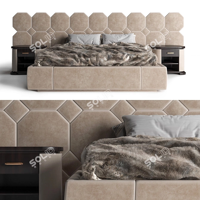 Smania Pascal 380 Bed: Luxurious Design for Ultimate Comfort 3D model image 2