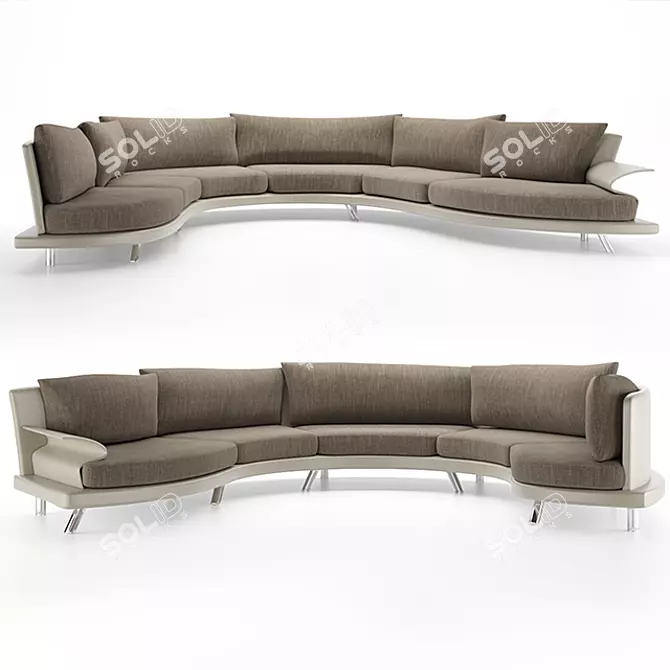 Elegant Roy Angular Sofa 3D model image 2