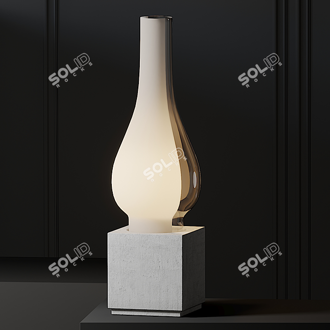 Minimal Concrete Table Lamp 3D model image 1