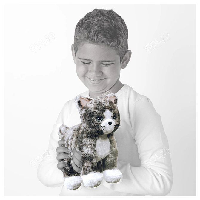 LILLEPLUTT Gray White Soft Toy Cat 3D model image 2