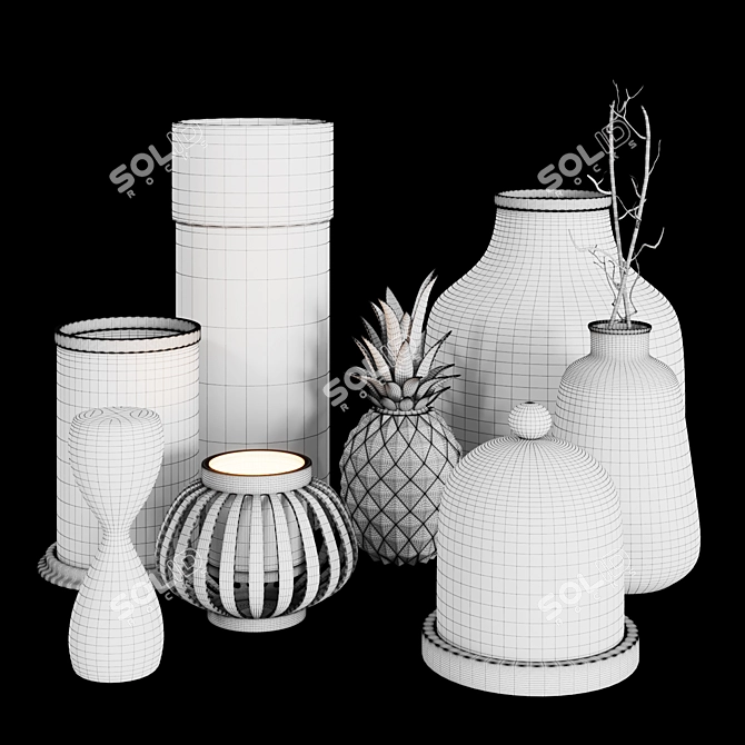 CORONA Decor Set: Stylish Décor in Premium Materials! 3D model image 2