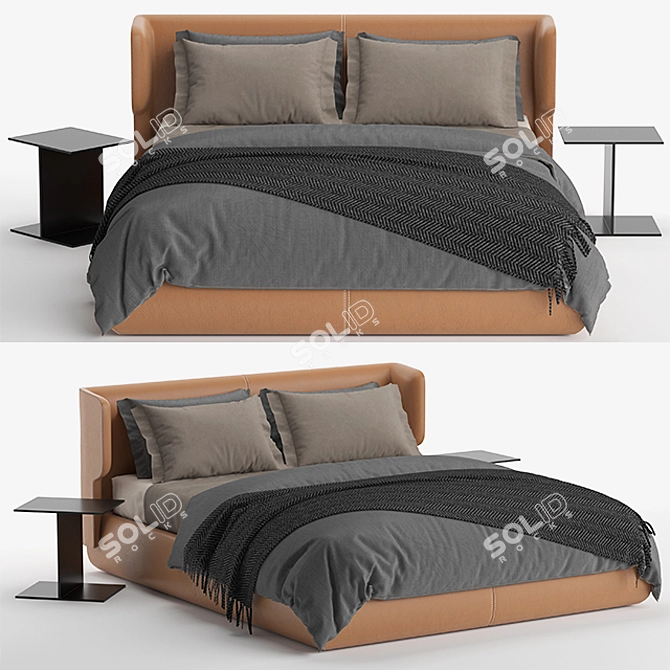 Elegant Claire Letto Bed 3D model image 1
