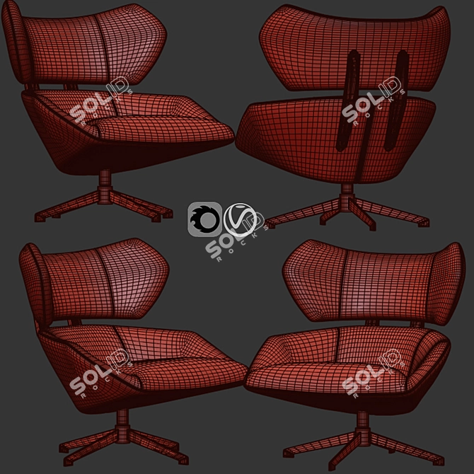 Sleek Camila Lounge Armchair 3D model image 2