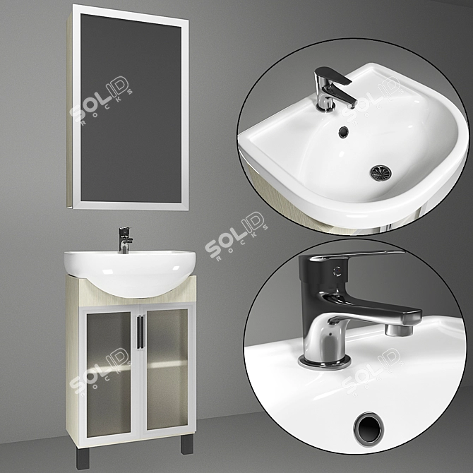 Aqualife Design New York Bathroom Set 3D model image 1