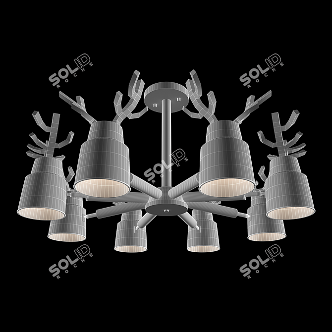 Title: Minimalist Deer Chandelier 3D model image 2