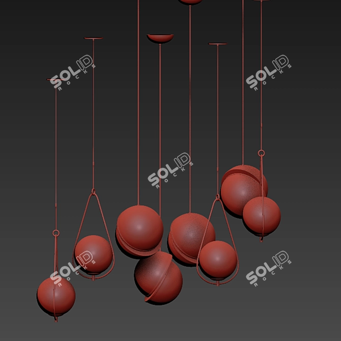 Sleek Ceiling Light Set 36 3D model image 2