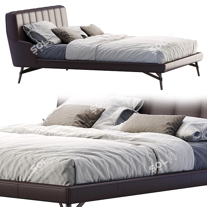 Natuzzi SVEVO Bed: Luxury Italian Design 3D model image 1