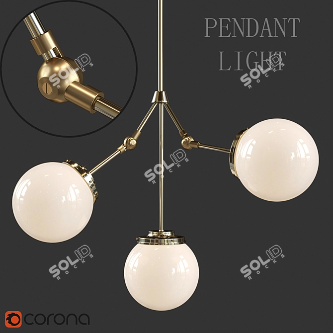 Stylish Constellation Pendant Light 3D model image 1