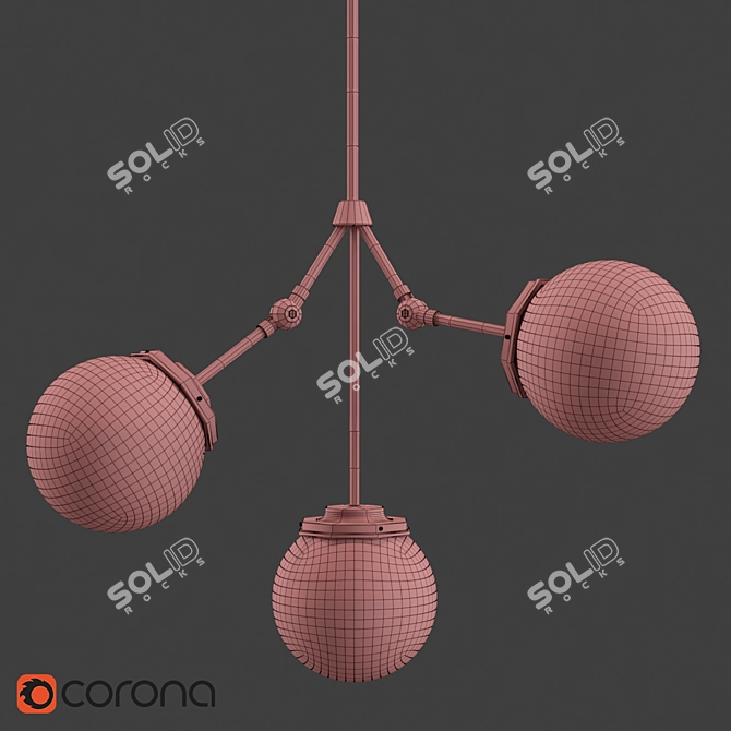 Stylish Constellation Pendant Light 3D model image 2