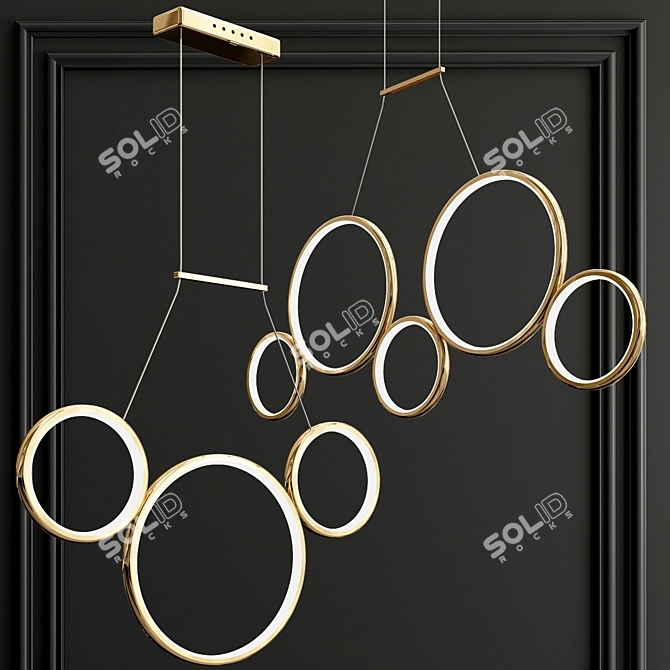 Verllas 3 & 5 Circle Earrings 3D model image 1