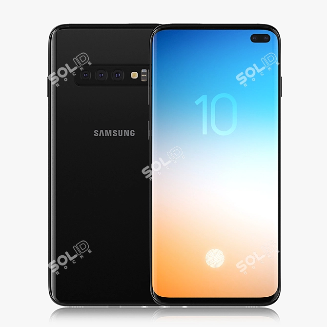 Samsung Galaxy S10+ Black: Stunning Technology at Your Fingertips 3D model image 1