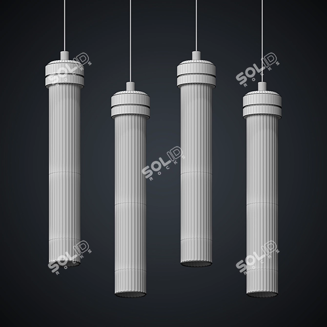 Glimmering Barrel Pendant Chandelier 3D model image 2