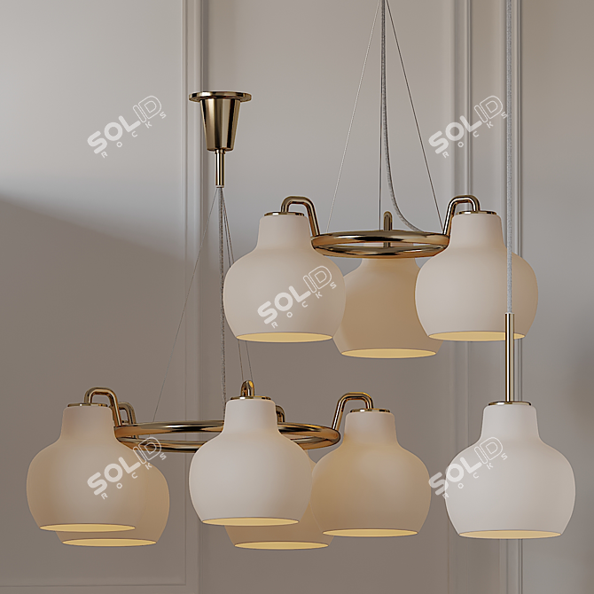 Louis Poulsen Ring Crown Pendant 3D model image 1