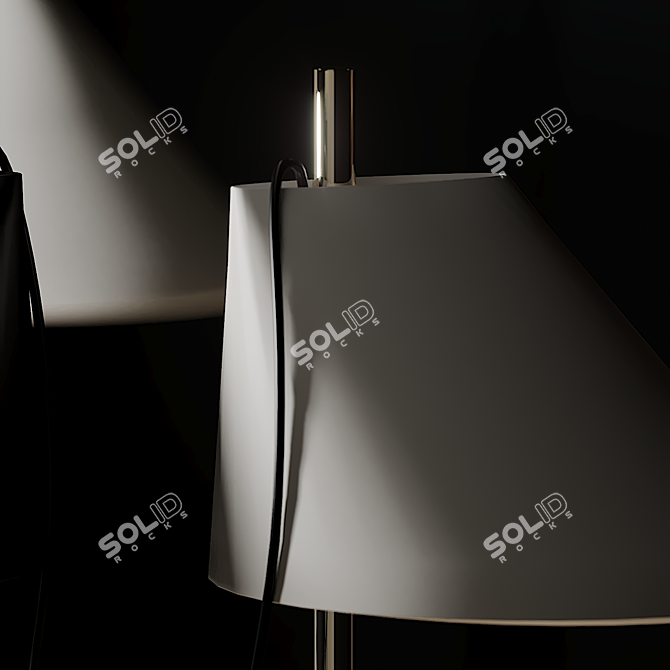 Elegant Aluminum Brass Table Lamp 3D model image 3