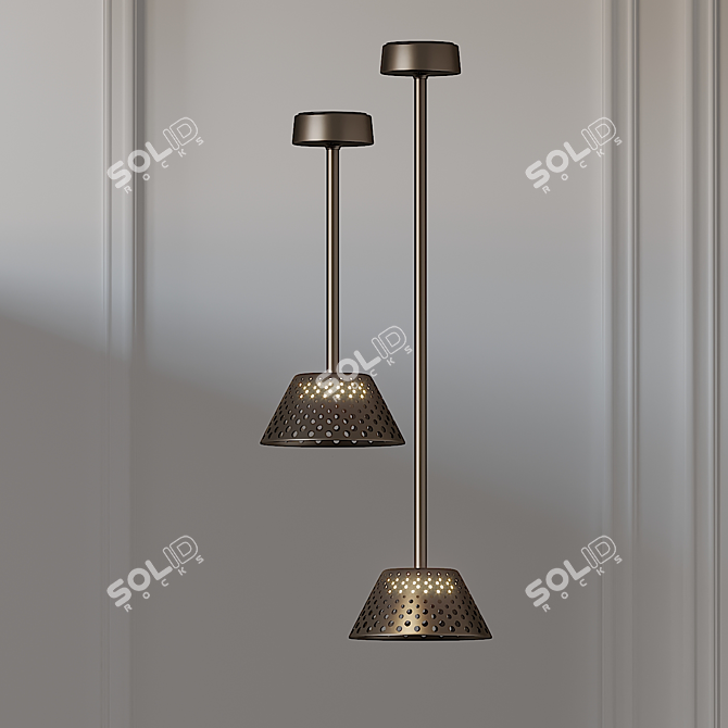 Sleek Mesh Ceiling Lamp 3D model image 2