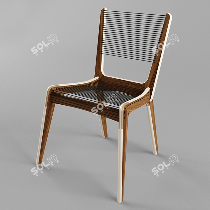 Modern Cord Chair: Sleek Design 3D model image 1