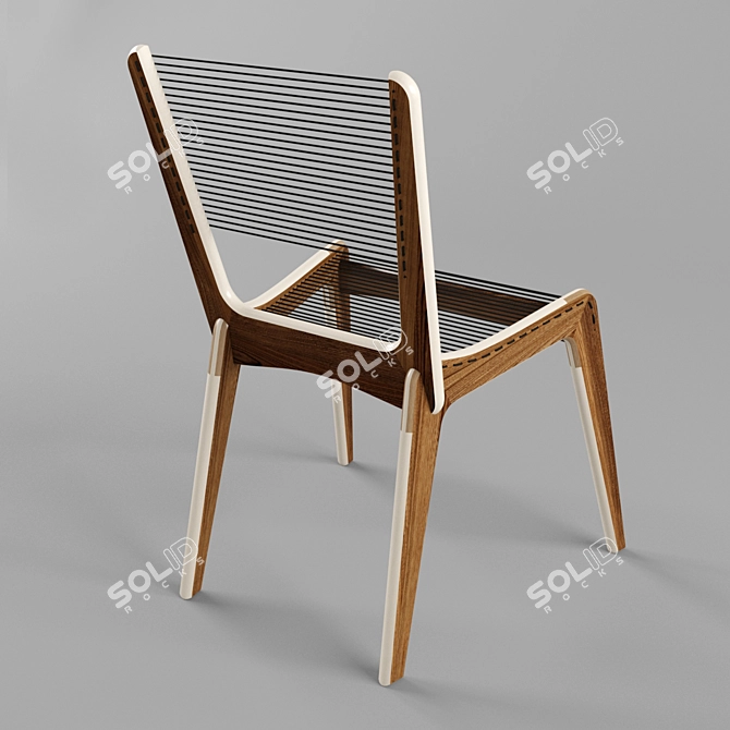 Modern Cord Chair: Sleek Design 3D model image 2