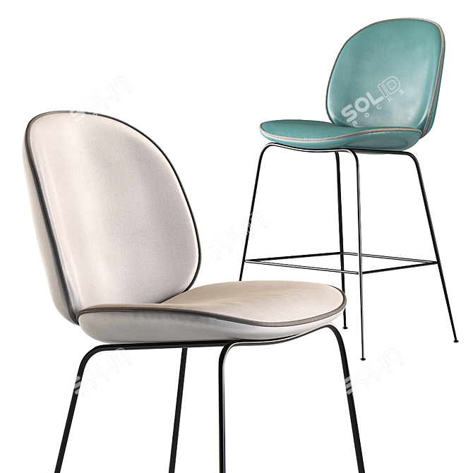 Elegant Gubi Beetle Bar Stool 3D model image 1