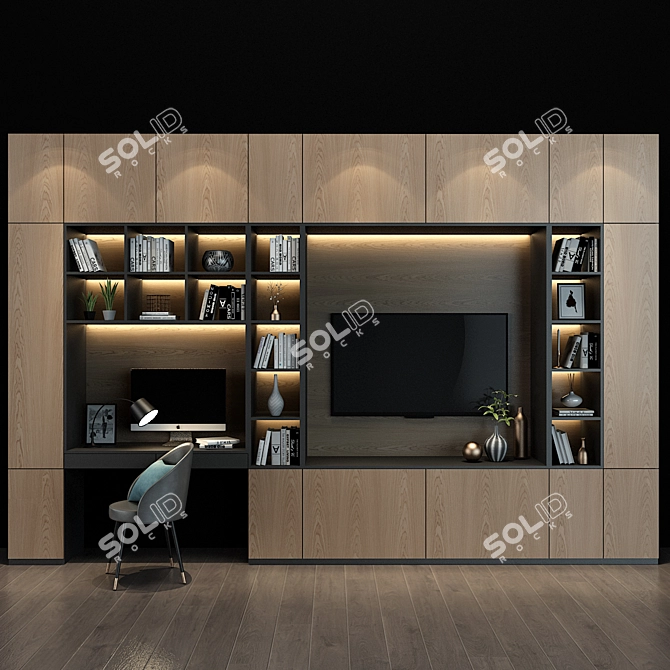 Modern TV Shelf 024 3D model image 1