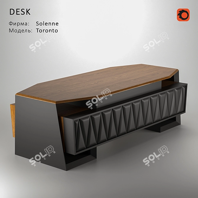 Modern Toronto Desk 2400mm 3D model image 3