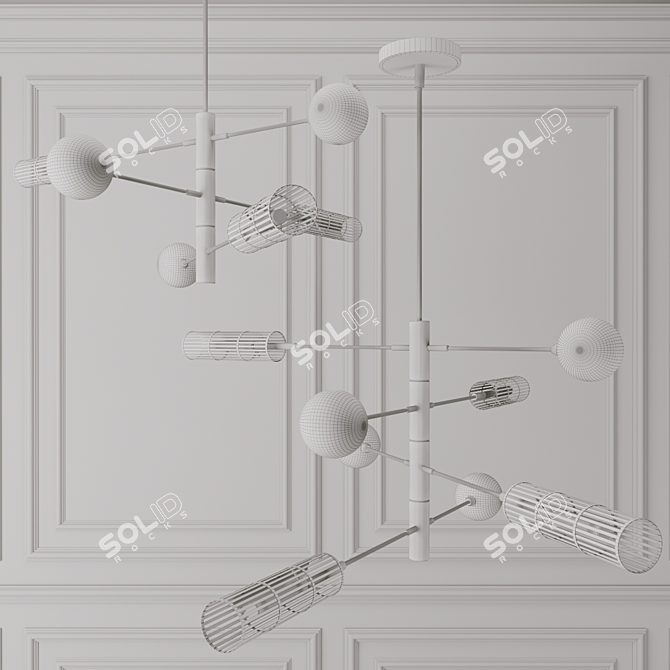 Sway Pendant: 6 or 8-Light Rotating Chandelier 3D model image 2