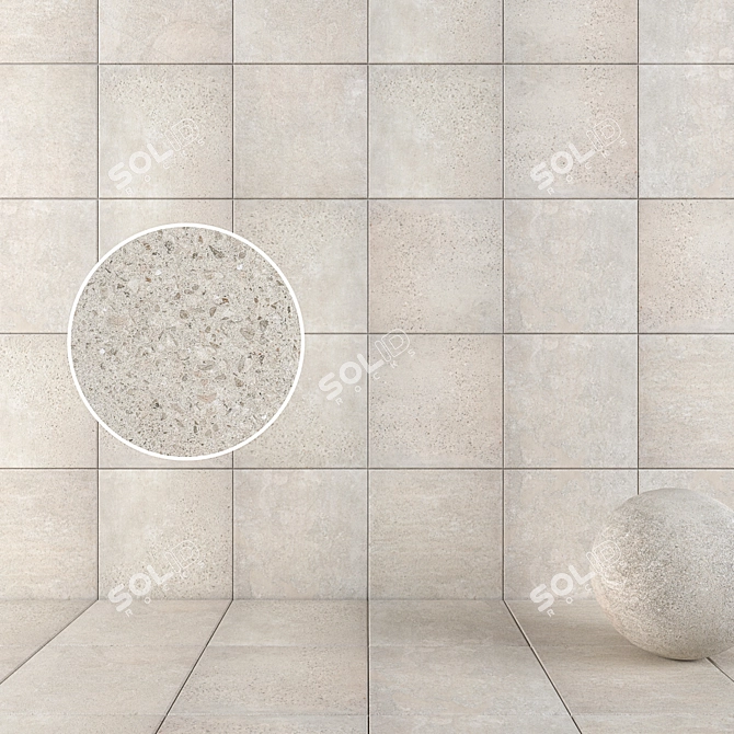 Downtown Ecru Wall/Floor HD Tiles 3D model image 1