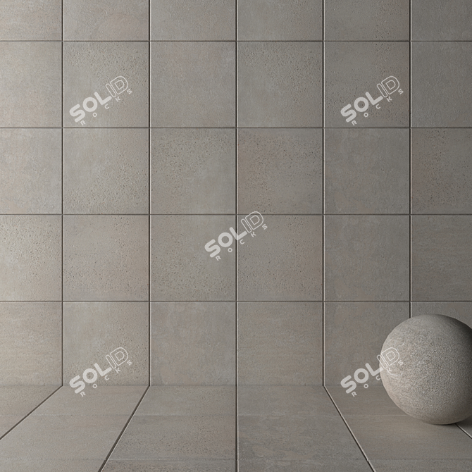 Downtown Ecru Wall/Floor HD Tiles 3D model image 2