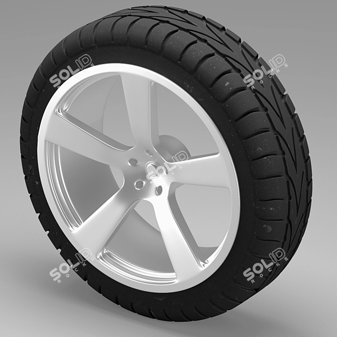 Title: Chromium Wheel Set 3D model image 1