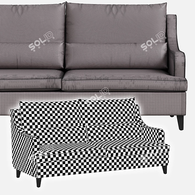 Domingo Contract Sofa - Stylish & Compact 3D model image 3