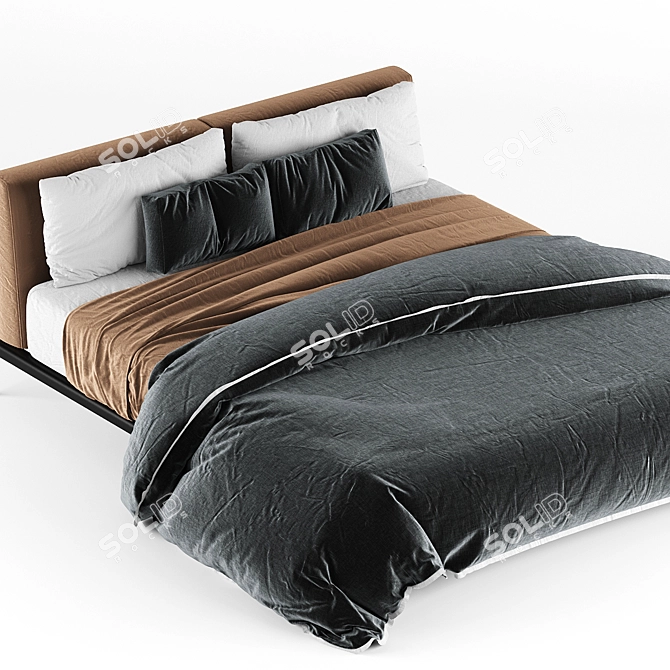 Carlo Colombo Poliform Park Bed: Sleek & Modern Sleeping Solution 3D model image 2