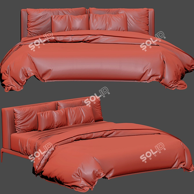 Carlo Colombo Poliform Park Bed: Sleek & Modern Sleeping Solution 3D model image 3