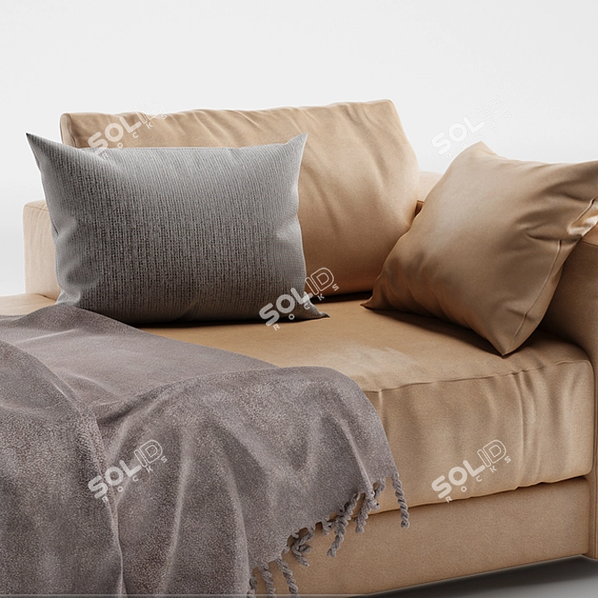 Swan Hills 3-Seater Sofa: Stylish Design by Roberto Palomba 3D model image 2