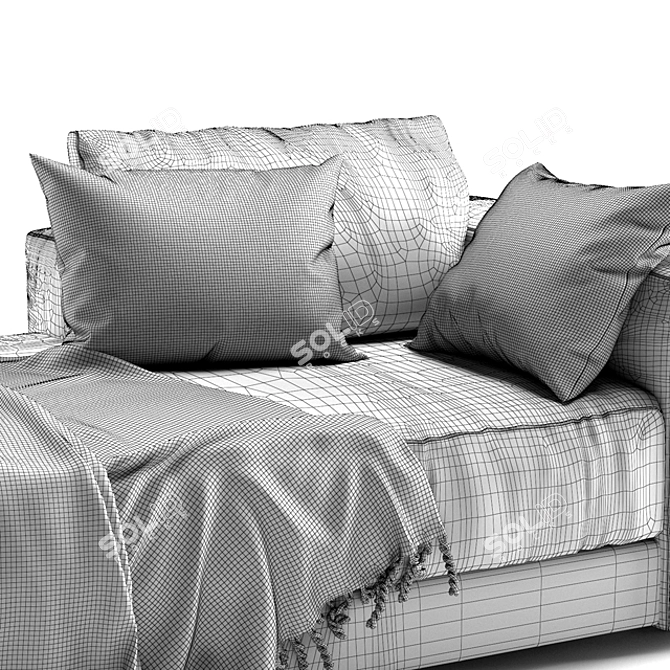 Swan Hills 3-Seater Sofa: Stylish Design by Roberto Palomba 3D model image 3